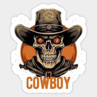 Cyberpunk Cowboy Western Skull Sticker